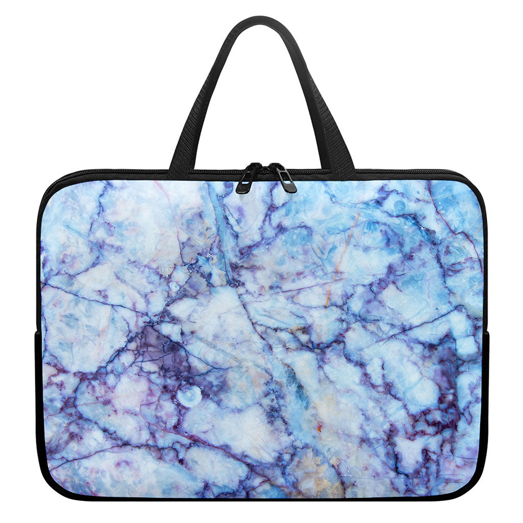 Blue Marble Print Laptop Sleeve With Handle