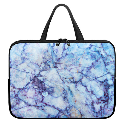 Blue Marble Print Laptop Sleeve With Handle