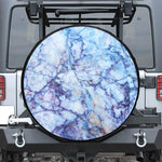 Blue Marble Print Leather Spare Tire Cover
