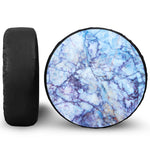 Blue Marble Print Leather Spare Tire Cover