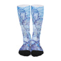 Blue Marble Print Long Socks