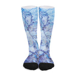 Blue Marble Print Long Socks