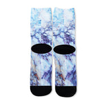 Blue Marble Print Long Socks