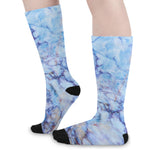 Blue Marble Print Long Socks