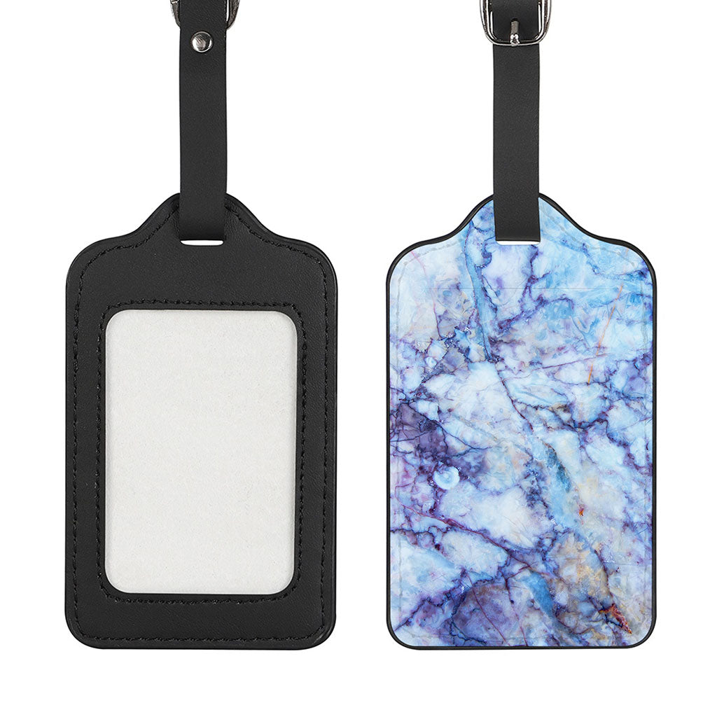 Blue Marble Print Luggage Tag