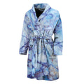 Blue Marble Print Men's Bathrobe