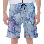 Blue Marble Print Men's Beach Shorts