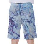 Blue Marble Print Men's Beach Shorts