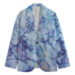 Blue Marble Print Men's Blazer