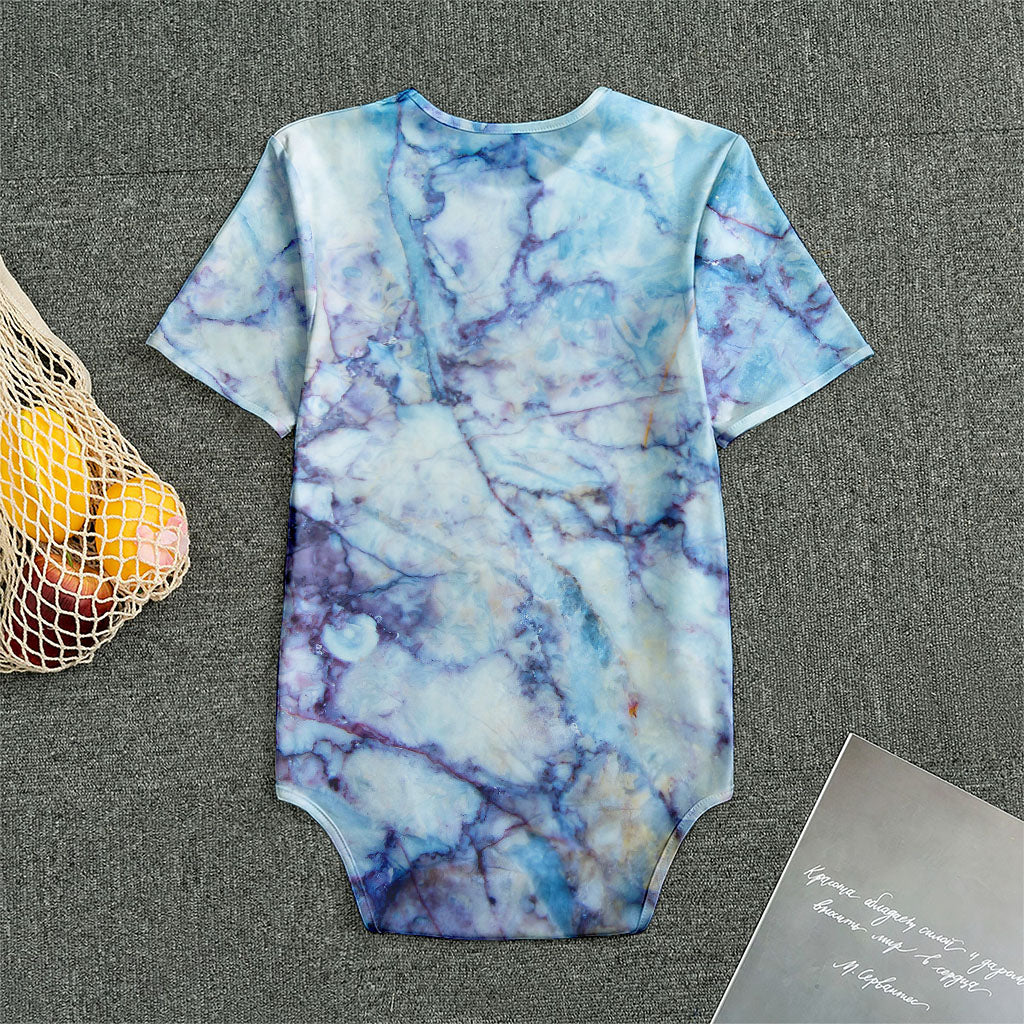 Blue Marble Print Men's Bodysuit