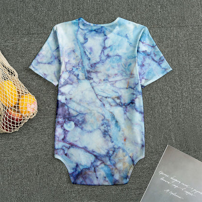 Blue Marble Print Men's Bodysuit