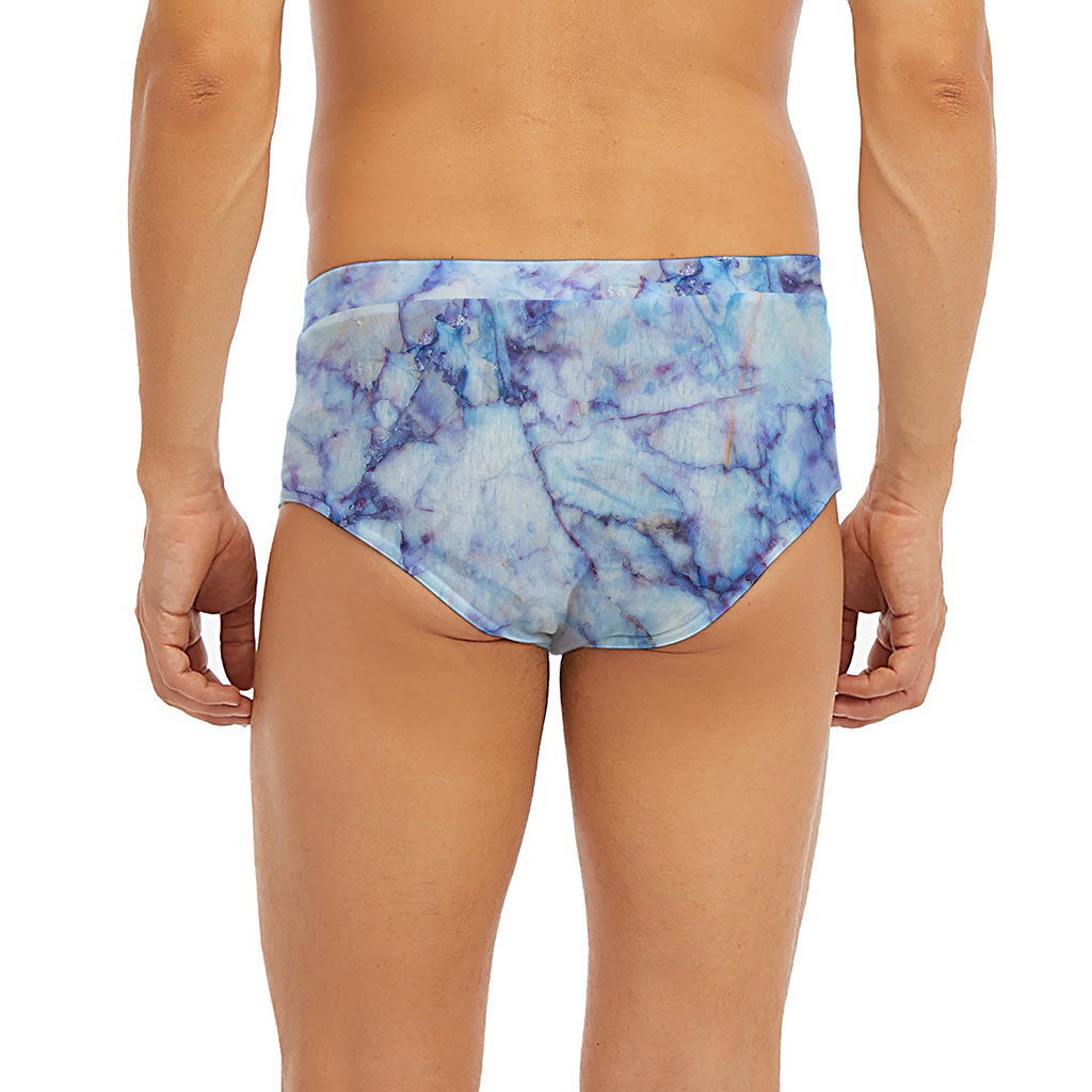 Blue Marble Print Men's Briefs