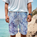 Blue Marble Print Men's Cargo Shorts