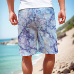 Blue Marble Print Men's Cargo Shorts