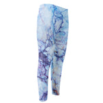 Blue Marble Print Men's Compression Pants