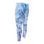 Blue Marble Print Men's Compression Pants