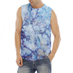 Blue Marble Print Men's Fitness Tank Top