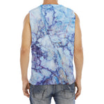 Blue Marble Print Men's Fitness Tank Top