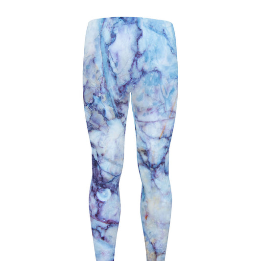 Blue Marble Print Men's leggings