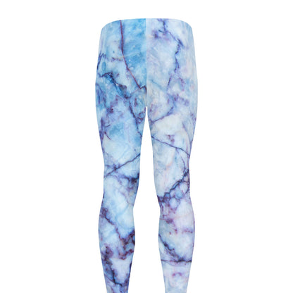 Blue Marble Print Men's leggings