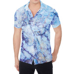 Blue Marble Print Men's Shirt