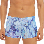 Blue Marble Print Men's Short Boxer Briefs