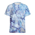 Blue Marble Print Men's Athletic T-Shirt