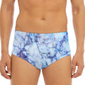 Blue Marble Print Men's Triangle Swim Briefs