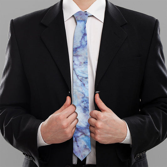 Blue Marble Print Necktie