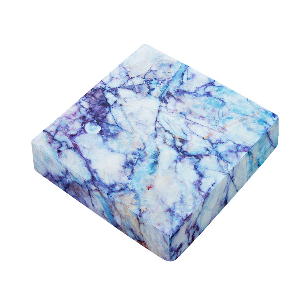 Blue Marble Print Outdoor Seat Cushion Cover