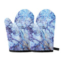 Blue Marble Print Oven Mitts