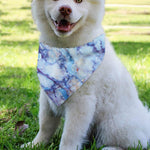 Blue Marble Print Over The Collar Dog Bandana