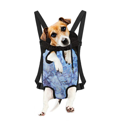 Blue Marble Print Pet Carrier Backpack