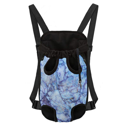 Blue Marble Print Pet Carrier Backpack