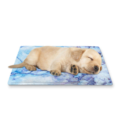 Blue Marble Print Pet Cooling Mat Cover