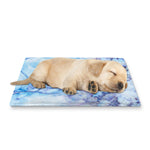 Blue Marble Print Pet Cooling Mat Cover