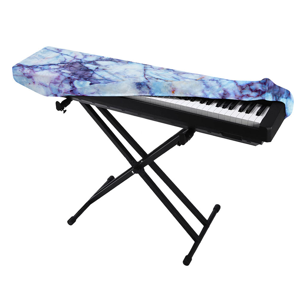 Blue Marble Print Piano Keyboard Cover