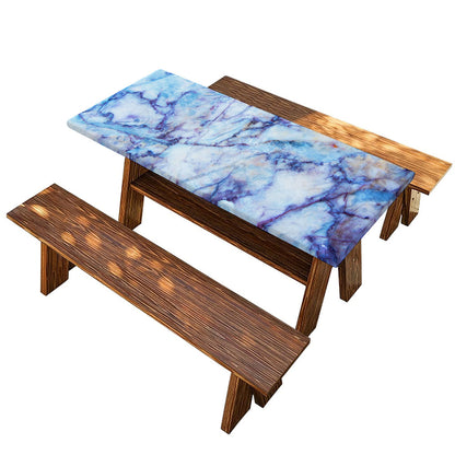 Blue Marble Print Picnic Table Cover