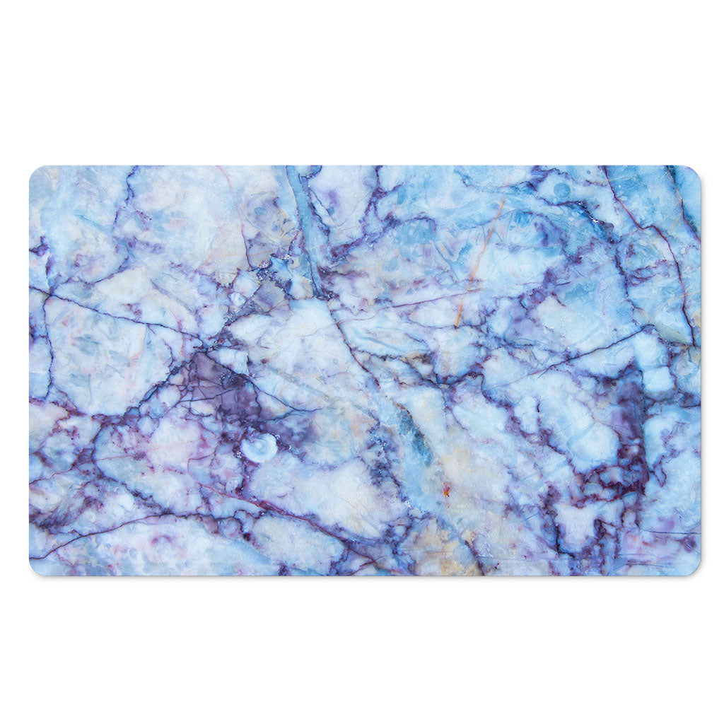 Blue Marble Print Polyester Doormat