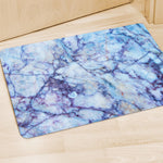 Blue Marble Print Polyester Doormat