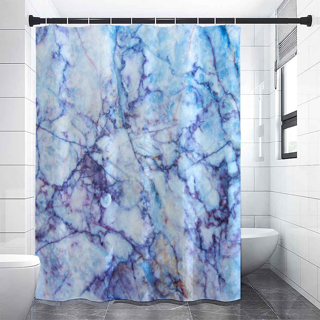 Blue Marble Print Premium Shower Curtain
