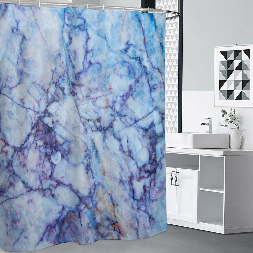 Blue Marble Print Premium Shower Curtain