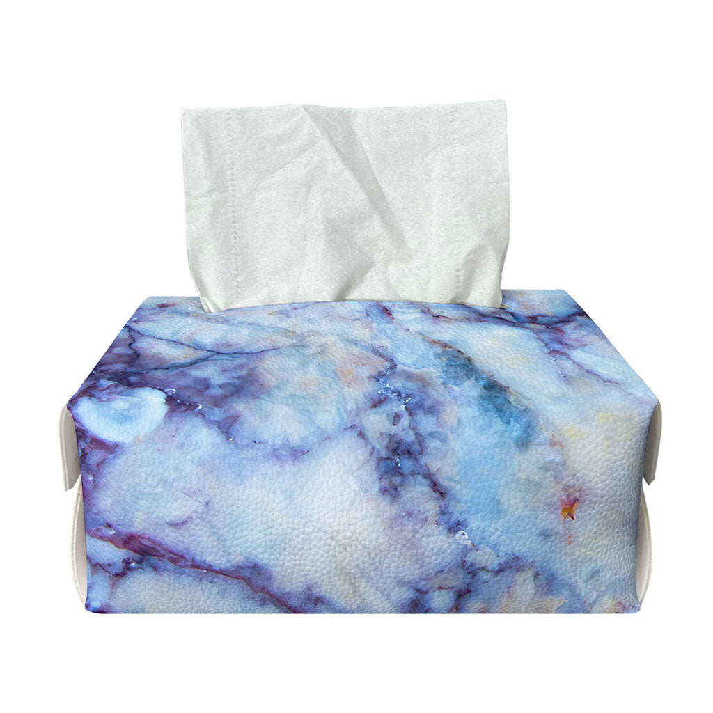 Blue Marble Print Rectangle Tissue Box Cover
