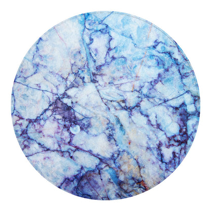 Blue Marble Print Round Blanket