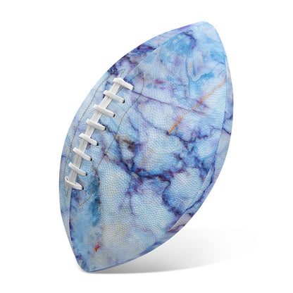 Blue Marble Print Rugby Ball