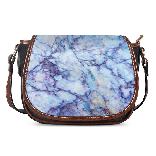 Blue Marble Print Saddle Bag