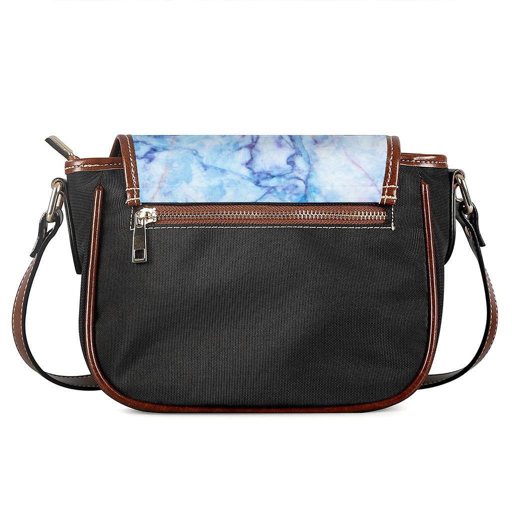 Blue Marble Print Saddle Bag