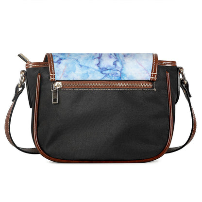 Blue Marble Print Saddle Bag