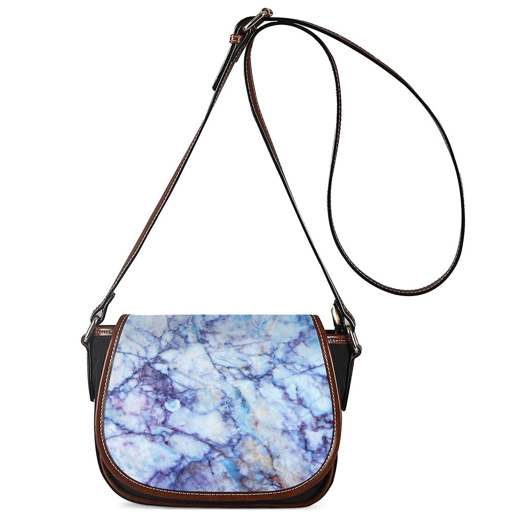 Blue Marble Print Saddle Bag