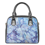 Blue Marble Print Shoulder Handbag